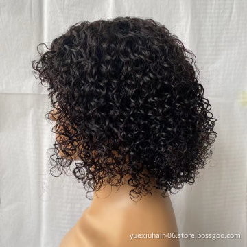 large cheap wholesale 100% brazilian Human mink raw virgin remy  aligned hair  pixie straight lace closure front bob wigs vendor